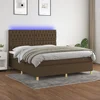 Krevet box spring s madracem LED tamnosmeđi 160x200 cm tkanina