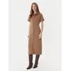Tommy Hilfiger Srajčna obleka Gold Button WW0WW44617 Rjava Regular Fit