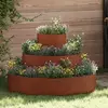 Vidaxl Vrtni lonček Rjava 90 x 90 x 20 cm Vremensko odporno jeklo