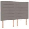 Vidaxl LED Box Spring Postelja z vzmetnico Taupe 140 x 190 cm blago