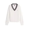Tommy Jeans Pulover DW0DW22778 Bela Regular Fit