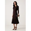 Luisa Spagnoli Cocktail obleka Ghedi 543829 Rjava A-Line Fit