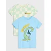 Sinsay - Pamučne majice sa printom dinosaurusa 2 pack - grey blue