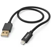 Hama Polnilni/podatkovni kabel iz tkanine USB-A - Lightning 1,5 m črne barve