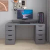 Hanah Home radni sto Alen 150cm 8 Drawer, 150 cm, antracit