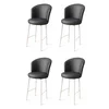 HANAH HOME Set 4 barske stolice Uras Anthracite White