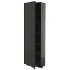 METOD Visoki element s policama, Crnosiva/Nickebo boja antracita, mat, 60x37x200 cm