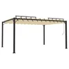 Vidaxl Paviljon z rešetkasto streho 3x4 m krem blago in aluminij