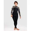 Roxy 4/3 Swell Natural Back Zip Wetsuit black floral
