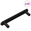 Vidaxl Ročaj za omaro 12 szt. Črna 121 x 16.6 x 28.3 mm elezo