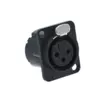 Neutrik NC 3 FD-LX-B FXLR crni ugradni pozlaćeni