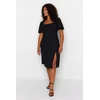 Trendyol Curve Black Knitted Dress with a Slit