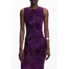 DESIGUAL WOMEN'S LONG PURPLE DRESS