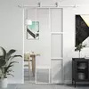 Klizna vrata bijela 76x205 cm od kaljenog stakla i aluminija