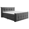 MID.YOU POSTELJA BOXSPRING 160 cm x 200 cm , tekstil, leseni material antracit