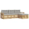 Set vanjskih sofa 4 pcs Bijela i svjetlosiva Poliester