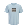JACK & JONES Majica golobje modra/temno oranžna/črna/bela