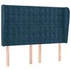 Vidaxl Vzglavje z ušesi temno modra 147x23x118/128 cm žamet