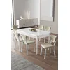 HANAH HOME Rasklopivi trpezarijski sto i stolice (7 delova) Exve White Cream