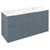 CIRASA omarica z dvojnim umivalnikom 121x66x46cm, trak siena - Modra - 121x66x46 cm - Sapho - CIRASA - 24 - MDF/laminat - 1210 - 660 - 460 - 14
