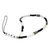 GUESS GUSTBOHP zapestnica/obesek za telefon - Heishi Beads črno bel