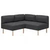 LILLEHEM Modularna ugaona sofa dvosed, Gunnared tamnosiva/drvo