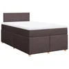 Vidaxl Box spring postelja z vzmetnico temno rjava 120x190 cm blago