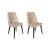 Hanah Home Set 2 trpezarijske stolice Krem-Crni