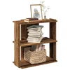 Regal za knjige s 3 razina boja staro drvo 60x30x60 cm drveni