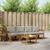 Set vanjskih sofa s jastukom 5 pcs Prirodna i svijetlo siva