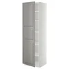 METOD Visoki element s policama, bela/Bodbyn siva, 60x60x200 cm