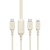 Dudao 2v1 Cable ojačan kabel SR USB-C - USB-C / Lightning 100W 1,2m bež, (21510605)