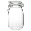 KORKEN Tegla s poklopcem, bistro staklo, 1.8 l