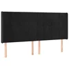 Vidaxl Vzglavje z ušesi črno 183x16x118/128 cm žamet