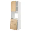 METOD/MAXIMERA Visoka omara za pečico+1 vr/3 prd, bela/Forsbacka hrast, 60x60x220 cm