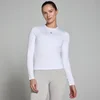MP Ženska oprijeta majica z dolgimi rokavi Basics – bela - M