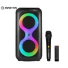 MANTA SPK0401B100 ERIS prenosni KARAOKE zvočnik, Bluetooth 5.3, 100W, TWS, X-BASS, polnilna baterija, RGB LED osvetlitev, USB/microSD/AUX/MIC-in, +mikrofon, +daljinec, črn