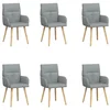 Trpezarijske stolice 6 pcs Tkanina Svjetlosiva 60 x 56 x 96 cm