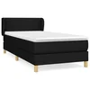 Vidaxl Box spring postelja z vzmetnico črn 90x190 cm blago