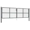 Vrtna vrata od mrežastog čelika 400x125 cm siva