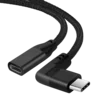 USB-C kabel 100W 90° (kotni) 3 m – siv
