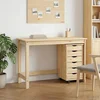 vidaXL Miza in premična omarica MOSS 2 pcs Rjava