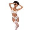 Mapale Ženski sexy set donjeg veša, Trodelni, Beli