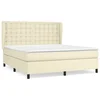 Vidaxl Box spring postelja z vzmetnico krem 180x200 cm umetno usnje