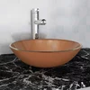 vidaXL Umivalnik iz Kaljenega Stekla 42 cm Rjave Barve