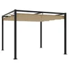 shumee vidaXL Vrtna paviljon z zložljivo streho, taupe, 3x3 m, jeklo