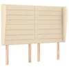 Vidaxl Vzglavje z ušesi krem 147x23x118/128 cm blago