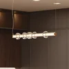 Maytoni Cosmo LED obesek, medenina, dolžina 98 cm, steklo - Dnevna soba/jedilnica - Sodobni - zlato, prozorno, belo