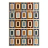 Modra/oranžna ročno tkana volnena preproga 200x290 cm Retro Blocks – Flair Rugs