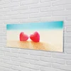 tulup.si Slika na steklu Morska srce 140x70 cm 2 obešalnika